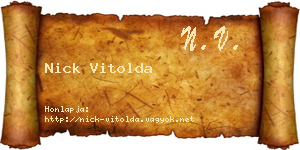 Nick Vitolda névjegykártya
